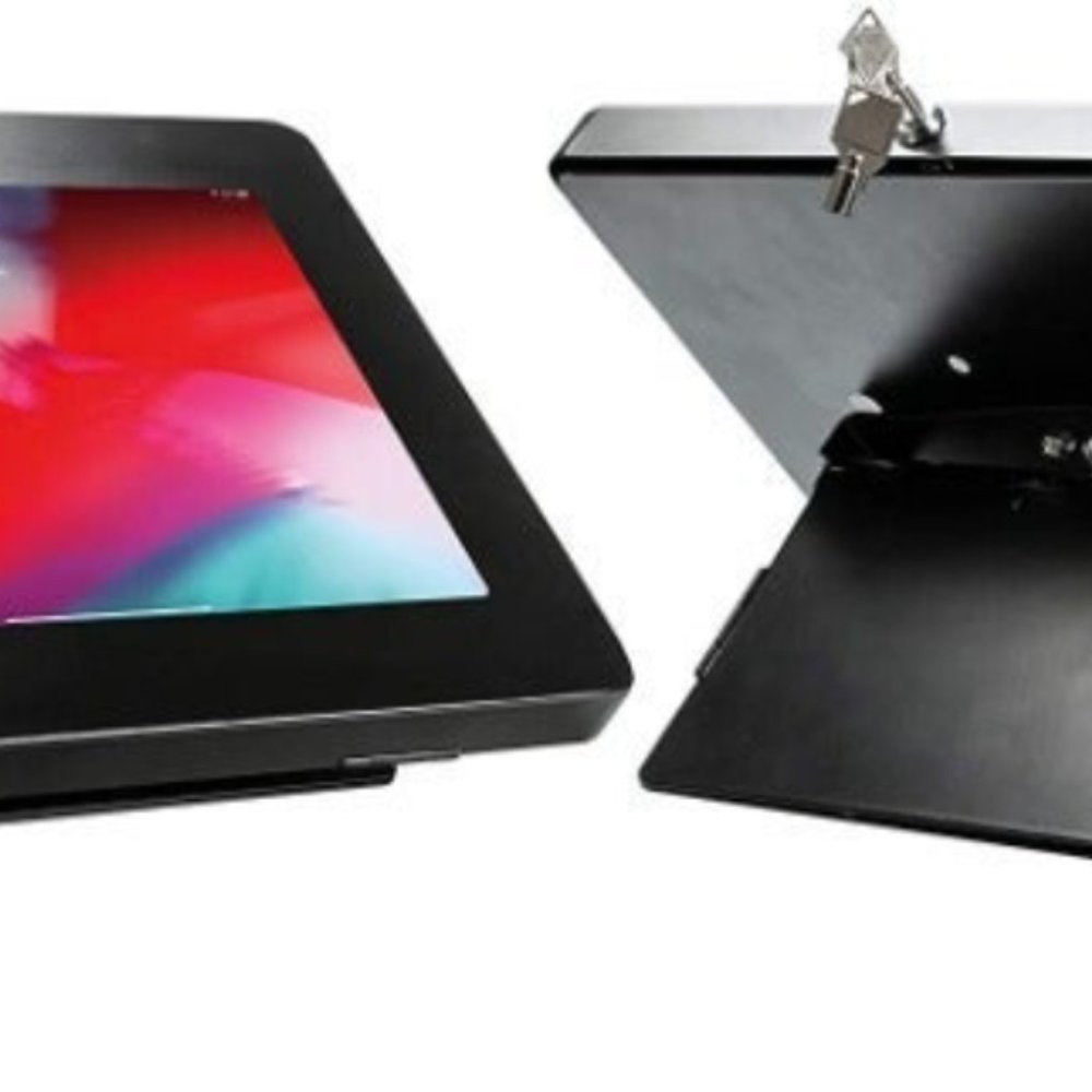 Angle-Flip Security POS Kiosk for Tablet, Black